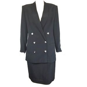 Vintage Hugo Buscati Milano Silk Skirt Blazer Set